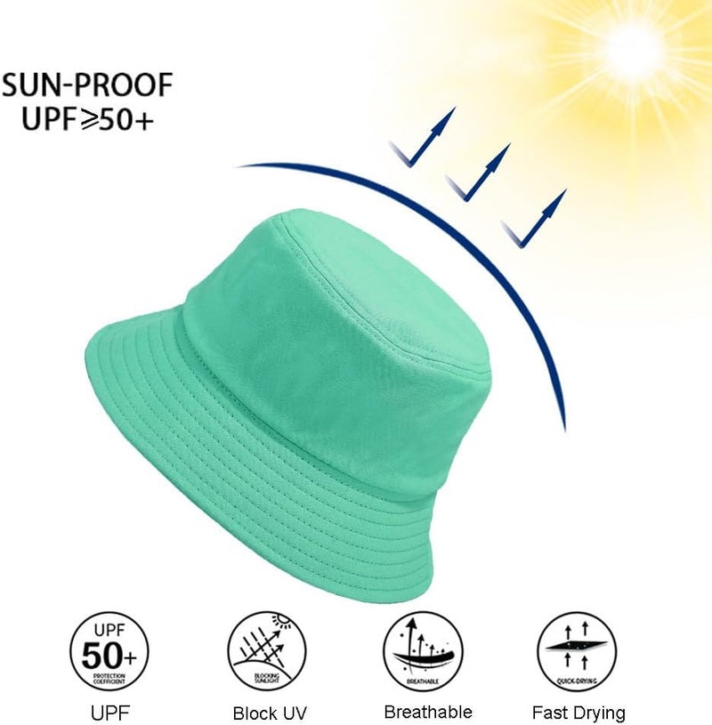 Wheebo Solid Color Bucket Hat for Women Summer Beach Fishmen Hat for Lady Adult Unisex Cotton Cap…… - Image 4